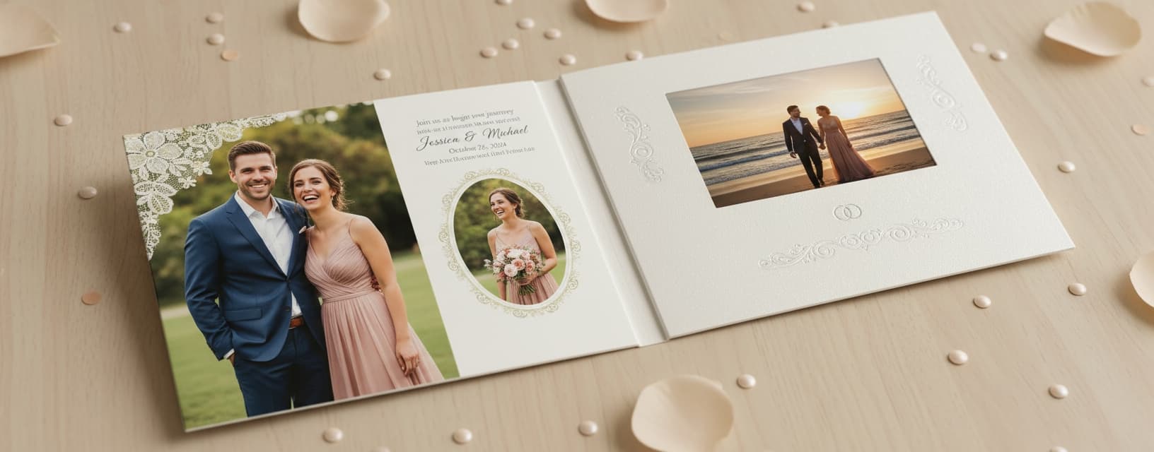Elegant interactive wedding invitation card with embedded video